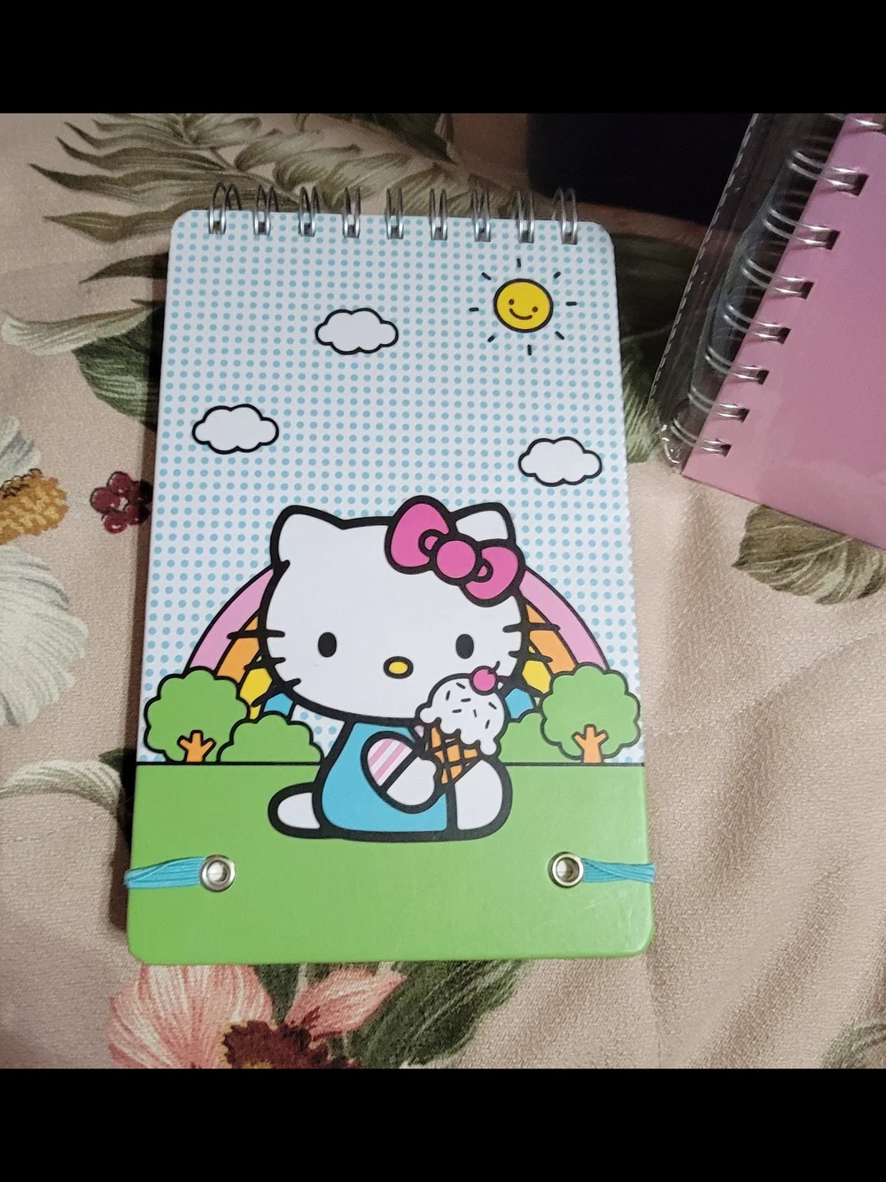 817-Sanrio Hello Kitty Purple & Pink Stationery Set with Holographic Pen